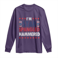 Funny 4th Of July Beer Drinking Lover Long Sleeve Shirt I'm Star Spangled Hammered - Wonder Print Shop