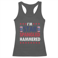 Funny 4th Of July Beer Drinking Lover Racerback Tank Top I'm Star Spangled Hammered - Wonder Print Shop