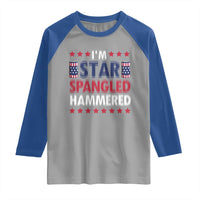 Funny 4th Of July Beer Drinking Lover Raglan Shirt I'm Star Spangled Hammered - Wonder Print Shop