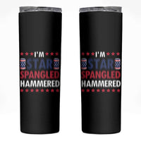 Funny 4th Of July Beer Drinking Lover Skinny Tumbler I'm Star Spangled Hammered - Wonder Print Shop