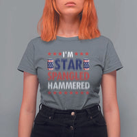 Funny 4th Of July Beer Drinking Lover T Shirt For Women I'm Star Spangled Hammered - Wonder Print Shop