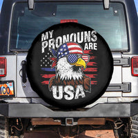 Funny My Pronouns Are USA 4th of July Spare Tire Cover Patriotic Eagle American Flag - Wonder Print Shop