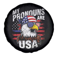 Funny My Pronouns Are USA 4th of July Spare Tire Cover Patriotic Eagle American Flag - Wonder Print Shop