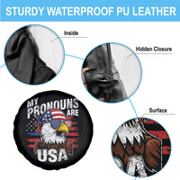 Funny My Pronouns Are USA 4th of July Spare Tire Cover Patriotic Eagle American Flag - Wonder Print Shop