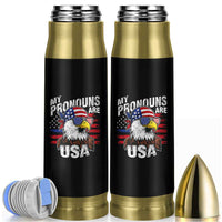 Funny My Pronouns Are USA 4th of July Bullet Tumbler Patriotic Eagle American Flag - Wonder Print Shop