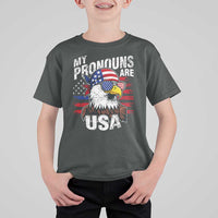 Funny My Pronouns Are USA 4th of July T Shirt For Kid Patriotic Eagle American Flag - Wonder Print Shop