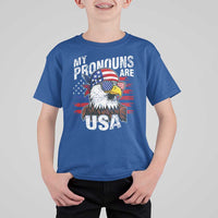 Funny My Pronouns Are USA 4th of July T Shirt For Kid Patriotic Eagle American Flag - Wonder Print Shop