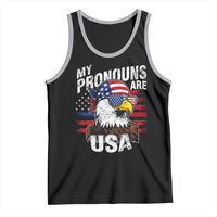 Funny My Pronouns Are USA 4th of July Tank Top Patriotic Eagle American Flag - Wonder Print Shop