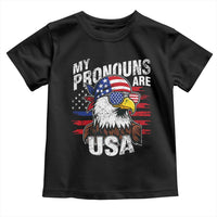 Funny My Pronouns Are USA 4th of July Toddler T Shirt Patriotic Eagle American Flag - Wonder Print Shop