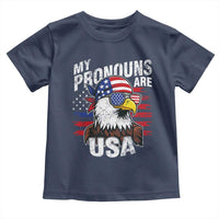 Funny My Pronouns Are USA 4th of July Toddler T Shirt Patriotic Eagle American Flag - Wonder Print Shop