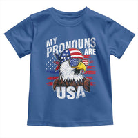 Funny My Pronouns Are USA 4th of July Toddler T Shirt Patriotic Eagle American Flag - Wonder Print Shop
