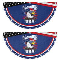 Funny My Pronouns Are USA 4th of July Patriotic Fan Flag Eagle American Flag