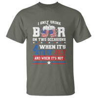 Funny I Only Drink Beer On Two Occasions When Its 4th Of July And When Its Not T Shirt July 4th Drinking - Wonder Print Shop