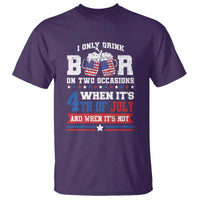 Funny I Only Drink Beer On Two Occasions When Its 4th Of July And When Its Not T Shirt July 4th Drinking - Wonder Print Shop
