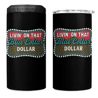 Living On That Blue Collar Dollar 4 in 1 Can Cooler Tumbler Leopard Print - Wonder Print Shop