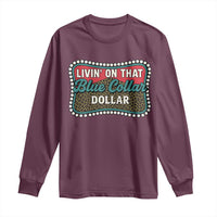 Living On That Blue Collar Dollar Long Sleeve Shirt Leopard Print - Wonder Print Shop