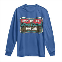 Living On That Blue Collar Dollar Long Sleeve Shirt Leopard Print - Wonder Print Shop