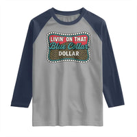 Living On That Blue Collar Dollar Raglan Shirt Leopard Print - Wonder Print Shop