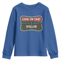 Living On That Blue Collar Dollar Youth Sweatshirt Leopard Print - Wonder Print Shop