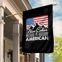 Blue Collar American Garden Flag Dirty Hands Clean Money Vintage American Flag Mountain - Wonder Print Shop