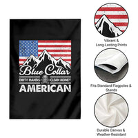 Blue Collar American Garden Flag Dirty Hands Clean Money Vintage American Flag Mountain - Wonder Print Shop