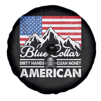 Blue Collar American Spare Tire Cover Dirty Hands Clean Money Vintage American Flag Mountain - Wonder Print Shop