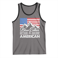 Blue Collar American Tank Top Dirty Hands Clean Money Vintage American Flag Mountain - Wonder Print Shop