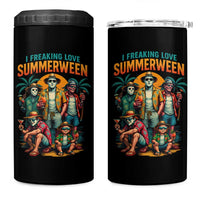 Funny I Freaking Love Summerween 4 in 1 Can Cooler Tumbler Horror Halloween Summer - Wonder Print Shop