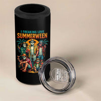 Funny I Freaking Love Summerween 4 in 1 Can Cooler Tumbler Horror Halloween Summer - Wonder Print Shop