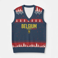 Belgium Belgian Flag V-Neck Knit Sweater Vest Belgian Lion Coat of Arms Belgie Souvenir