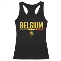 Belgium Belgian Flag Racerback Tank Top Belgian Lion Coat of Arms Belgie Souvenir