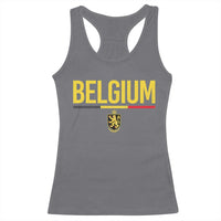 Belgium Belgian Flag Racerback Tank Top Belgian Lion Coat of Arms Belgie Souvenir