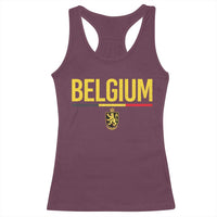 Belgium Belgian Flag Racerback Tank Top Belgian Lion Coat of Arms Belgie Souvenir