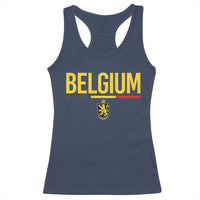 Belgium Belgian Flag Racerback Tank Top Belgian Lion Coat of Arms Belgie Souvenir