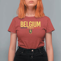 Belgium Belgian Flag T Shirt For Women Belgian Lion Coat of Arms Belgie Souvenir
