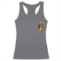 Belgium Football Crest Racerback Tank Top Vintage Belgian Lion Crown Belgian Heritage