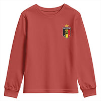 Belgium Football Crest Youth Sweatshirt Vintage Belgian Lion Crown Belgian Heritage