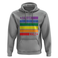 Harris Walz LGBT Hoodie Presidential Election 2024 Rainbow Flag - Wonder Print Shop