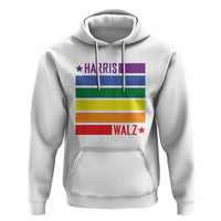Harris Walz LGBT Hoodie Presidential Election 2024 Rainbow Flag - Wonder Print Shop