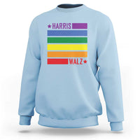 Harris Walz LGBT Sweatshirt Presidential Election 2024 Rainbow Flag - Wonder Print Shop