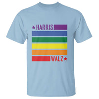 Harris Walz LGBT T Shirt Presidential Election 2024 Rainbow Flag - Wonder Print Shop