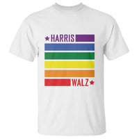 Harris Walz LGBT T Shirt Presidential Election 2024 Rainbow Flag - Wonder Print Shop