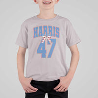 Harris 47 T Shirt For Kid 47th President USA America Bow Coquette Aesthetic - Wonder Print Shop