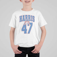Harris 47 T Shirt For Kid 47th President USA America Bow Coquette Aesthetic - Wonder Print Shop