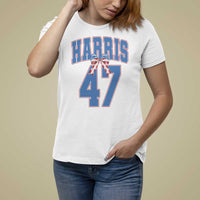 Harris 47 T Shirt For Women 47th President USA America Bow Coquette Aesthetic - Wonder Print Shop