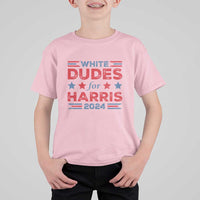 White Dudes For Harris T Shirt For Kid American Flag Star 2024 - Wonder Print Shop