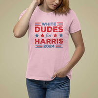 White Dudes For Harris T Shirt For Women American Flag Star 2024 - Wonder Print Shop