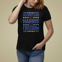 Old White Men For Harris And Freedom T Shirt For Women American Flag Star Presidential Election 2024 - Wonder Print Shop