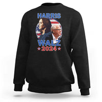 Harris Walz 2024 Sweatshirt Presidential Election Star USA Flag - Wonder Print Shop