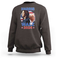 Harris Walz 2024 Sweatshirt Presidential Election Star USA Flag - Wonder Print Shop